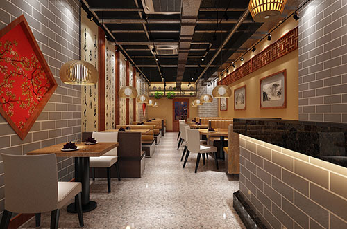 开州传统中式餐厅餐馆装修设计效果图