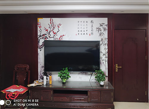 开州中式家庭装修电视柜效果展示