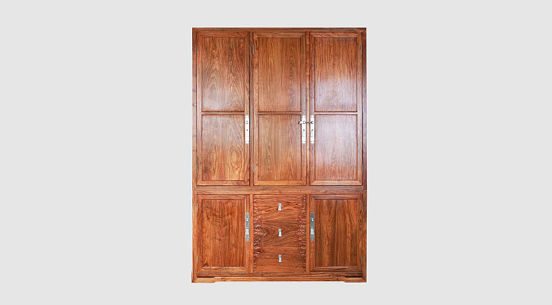 开州中式实木三门衣柜家具效果图